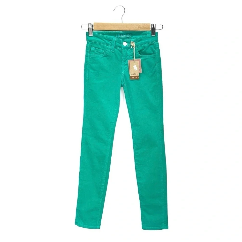 J Brand Corduroy Skinny Jeans Girl’s Size 10 Palm Green Pants Cords New NWT